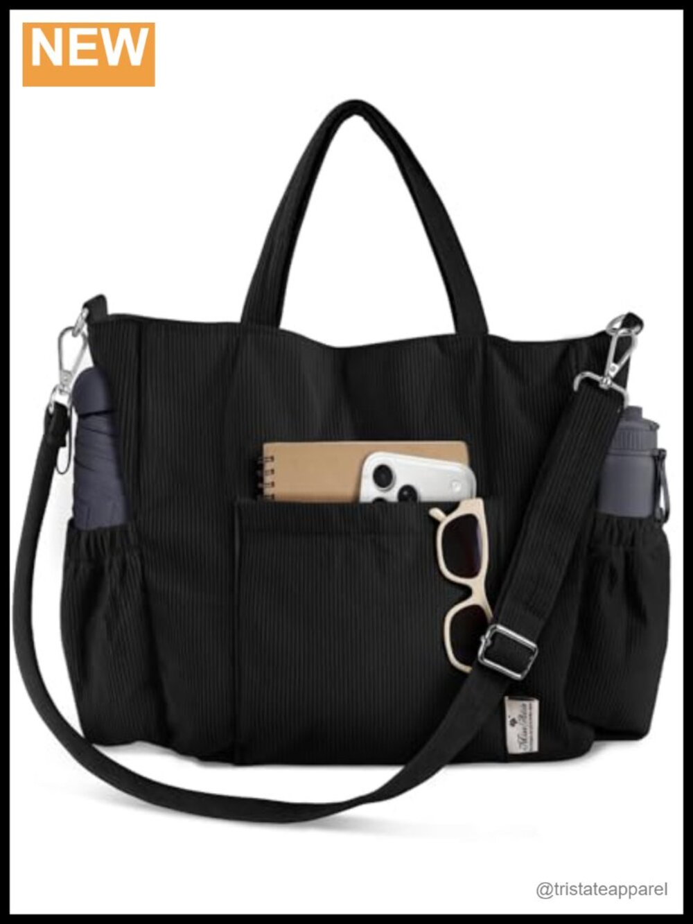 Corduroy Crossbody Tote Bag for Women Fits 15-Inch Laptop